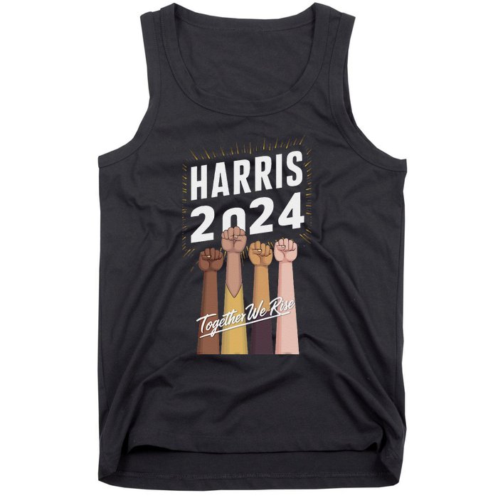 We Rise Together Kamala Harris Multi Cultural Tank Top