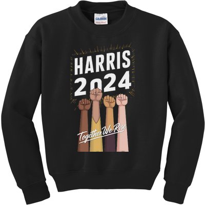 We Rise Together Kamala Harris Multi Cultural Kids Sweatshirt