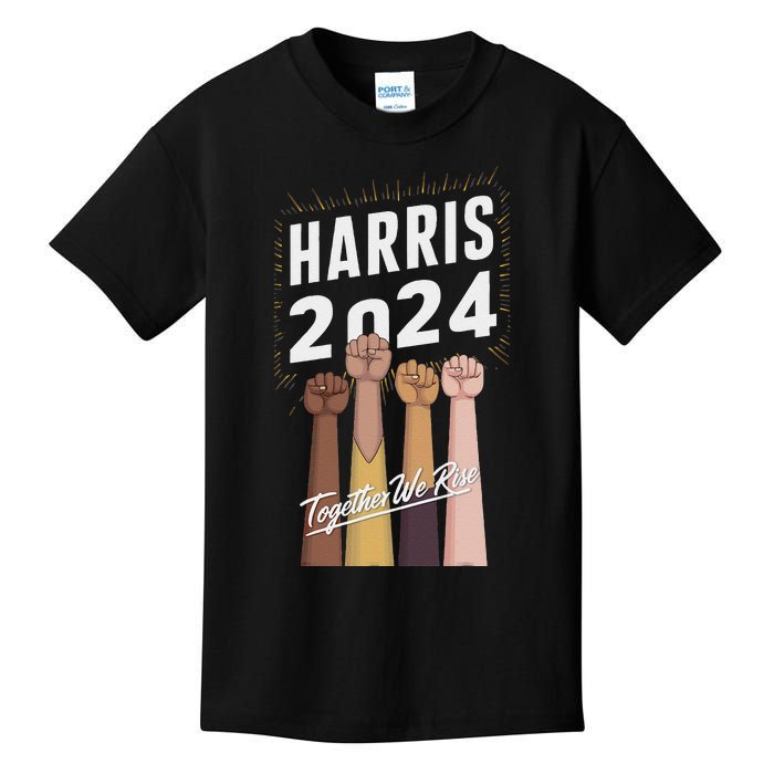 We Rise Together Kamala Harris Multi Cultural Kids T-Shirt