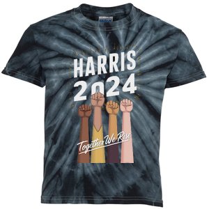 We Rise Together Kamala Harris Multi Cultural Kids Tie-Dye T-Shirt