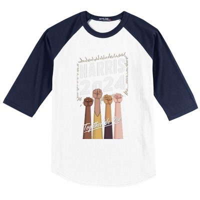 We Rise Together Kamala Harris Multi Cultural Baseball Sleeve Shirt