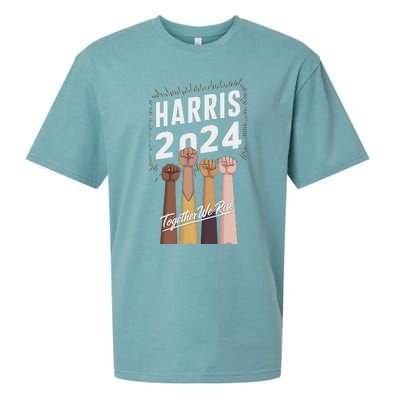 We Rise Together Kamala Harris Multi Cultural Sueded Cloud Jersey T-Shirt