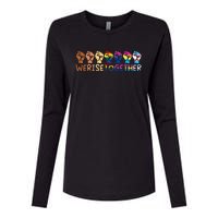 We Rise Together Pride Month Strong Hands Black Lives Matter Human Rights Womens Cotton Relaxed Long Sleeve T-Shirt