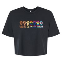 We Rise Together Pride Month Strong Hands Black Lives Matter Human Rights Bella+Canvas Jersey Crop Tee