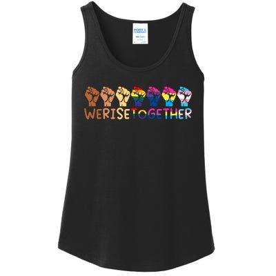 We Rise Together Pride Month Strong Hands Black Lives Matter Human Rights Ladies Essential Tank