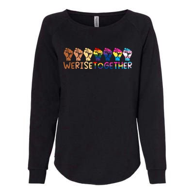 We Rise Together Pride Month Strong Hands Black Lives Matter Human Rights Womens California Wash Sweatshirt