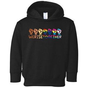 We Rise Together Pride Month Strong Hands Black Lives Matter Human Rights Toddler Hoodie