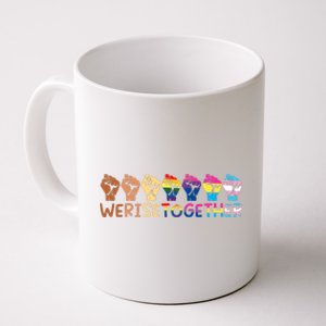 We Rise Together Pride Month Strong Hands Black Lives Matter Human Rights Coffee Mug