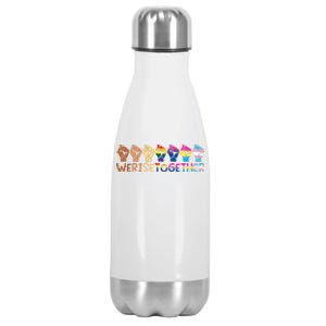 We Rise Together Pride Month Strong Hands Black Lives Matter Human Rights Stainless Steel Insulated Water Bottle