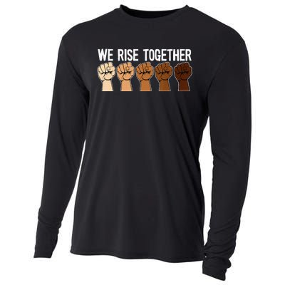 We Rise Together Black History Month BLM Melanin Equality Cooling Performance Long Sleeve Crew