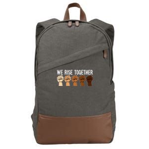 We Rise Together Black History Month BLM Melanin Equality Cotton Canvas Backpack