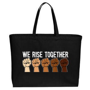 We Rise Together Black History Month BLM Melanin Equality Cotton Canvas Jumbo Tote