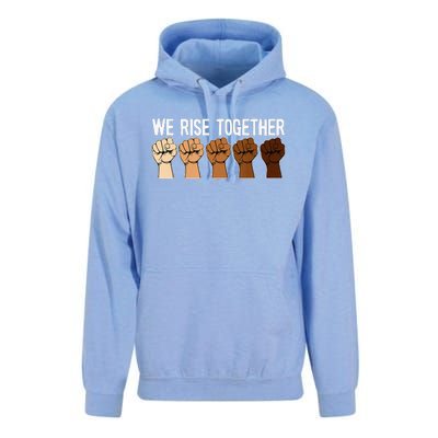 We Rise Together Black History Month BLM Melanin Equality Unisex Surf Hoodie