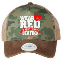 Wear Red To Keep Hearts Beating Heart Health Awareness Legacy Tie Dye Trucker Hat