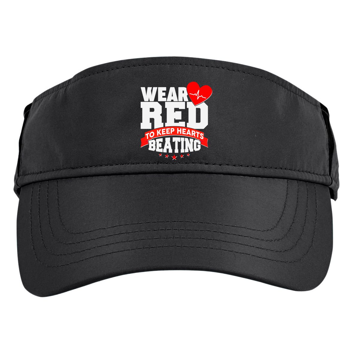 Wear Red To Keep Hearts Beating Heart Health Awareness Adult Drive Performance Visor