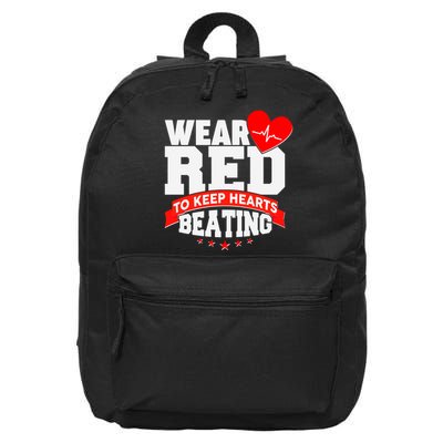 Wear Red To Keep Hearts Beating Heart Health Awareness 16 in Basic Backpack