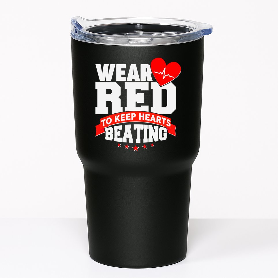 Wear Red To Keep Hearts Beating Heart Health Awareness Tumbler