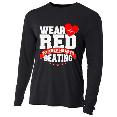 Wear Red To Keep Hearts Beating Heart Health Awareness Cooling Performance Long Sleeve Crew