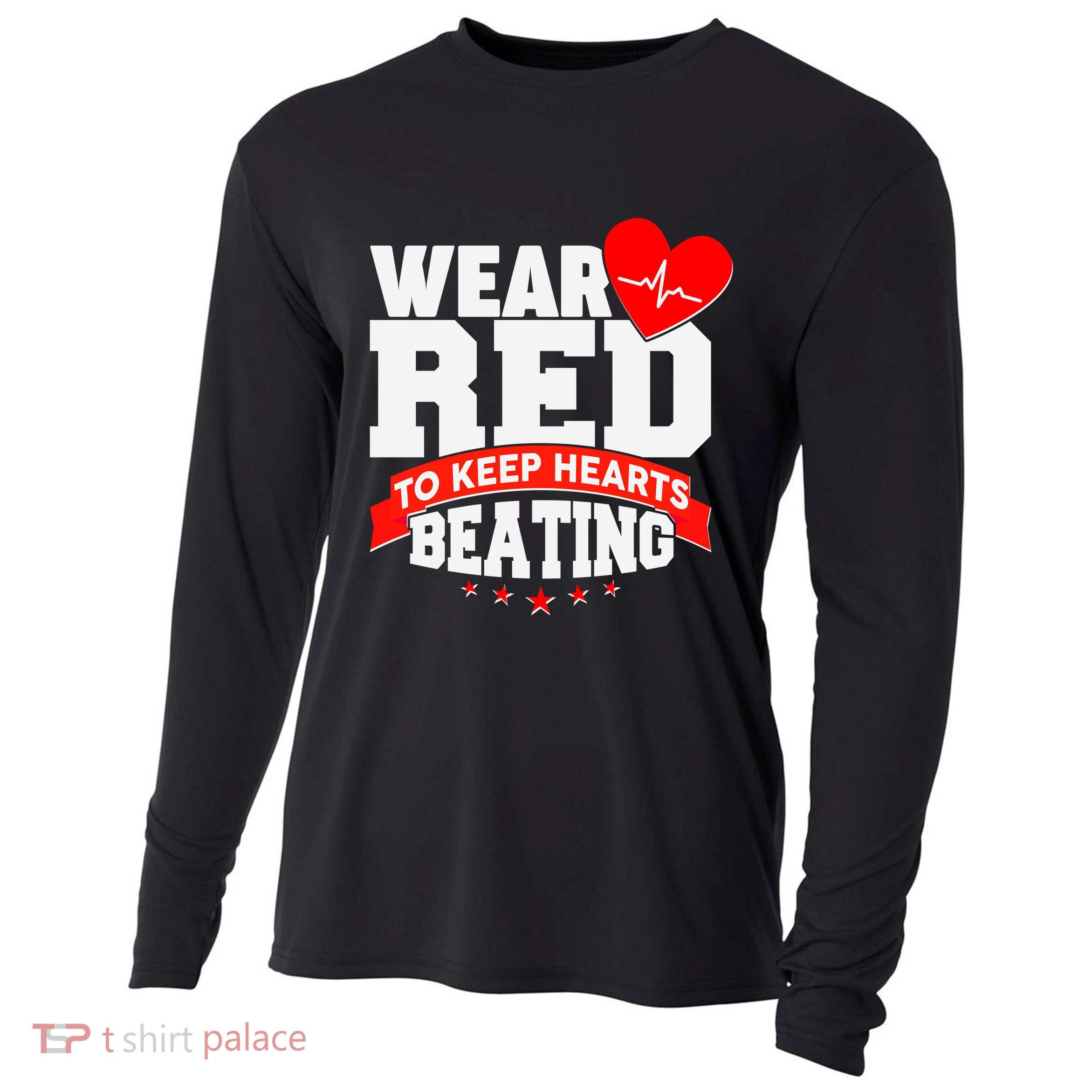 Wear Red To Keep Hearts Beating Heart Health Awareness Cooling Performance Long Sleeve Crew