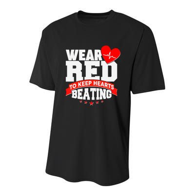 Wear Red To Keep Hearts Beating Heart Health Awareness Youth Performance Sprint T-Shirt