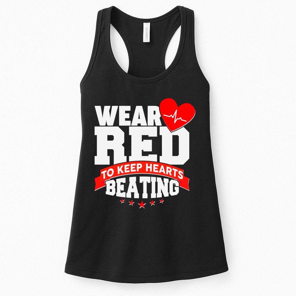 Wear Red To Keep Hearts Beating Heart Health Awareness Womens Tank Top