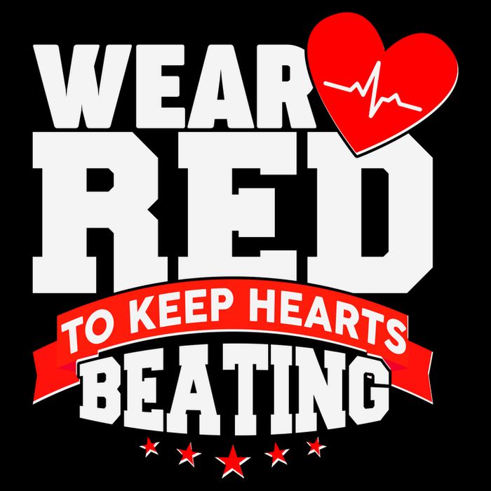 Wear Red To Keep Hearts Beating Heart Health Awareness Cropped Pullover Crew