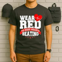 Wear Red To Keep Hearts Beating Heart Health Awareness T-Shirt