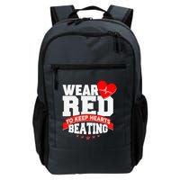 Wear Red To Keep Hearts Beating Heart Health Awareness Backpack