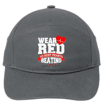 Wear Red To Keep Hearts Beating Heart Health Awareness 7-Panel Snapback Hat