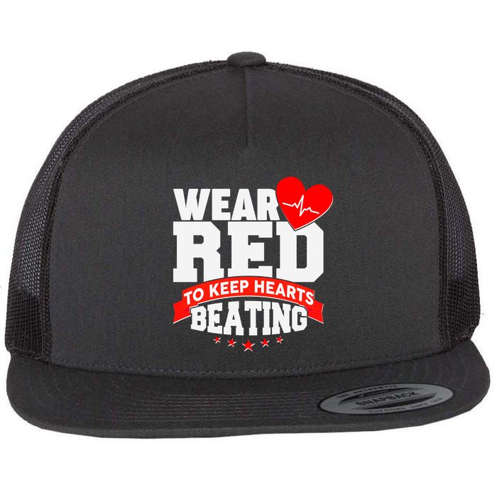 Wear Red To Keep Hearts Beating Heart Health Awareness Flatbill Hat