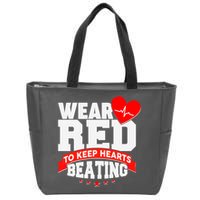 Wear Red To Keep Hearts Beating Heart Health Awareness Zip Tote Bag