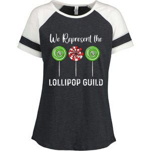 We Represent The Lollipop Guild Wizard Of Oz Enza Ladies Jersey Colorblock Tee