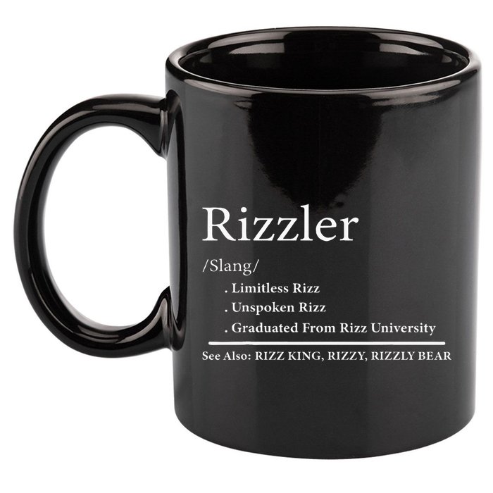W Rizz The Rizzler Definition Funny Meme Quote Saying 11oz C Handle Ceramic Mug