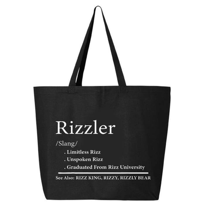 W Rizz The Rizzler Definition Funny Meme Quote Saying 25L Jumbo Tote
