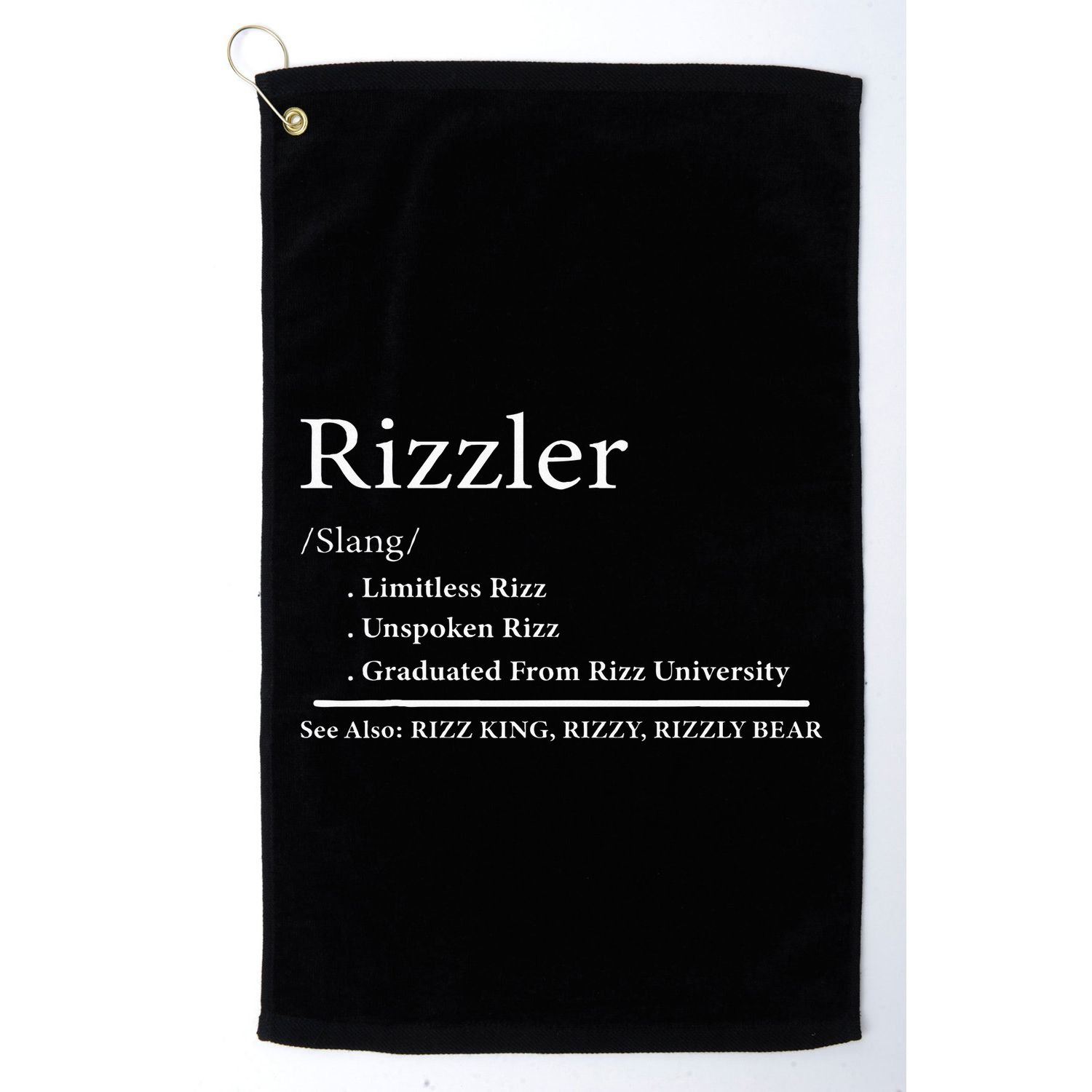 W Rizz The Rizzler Definition Funny Meme Quote Saying Golf Towel