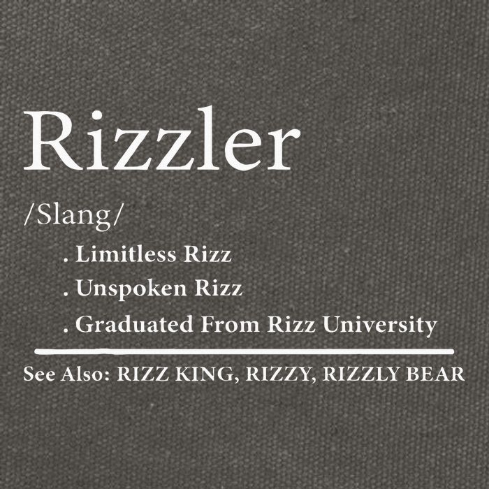W Rizz The Rizzler Definition Funny Meme Quote Saying Cotton Canvas Backpack