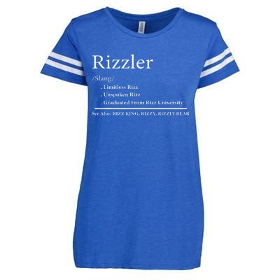 W Rizz The Rizzler Definition Funny Meme Quote Saying Enza Ladies Jersey Football T-Shirt