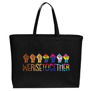 We Rise Together Lgbtq Pride Social Justice Equality Ally Cotton Canvas Jumbo Tote