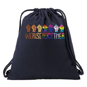 We Rise Together Lgbtq Pride Social Justice Equality Ally Drawstring Bag