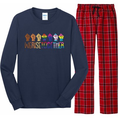 We Rise Together Lgbtq Pride Social Justice Equality Ally Long Sleeve Pajama Set