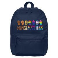 We Rise Together Lgbtq Pride Social Justice Equality Ally 16 in Basic Backpack