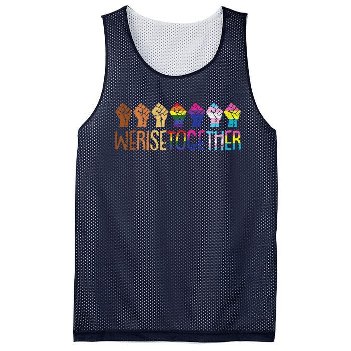 We Rise Together Lgbtq Pride Social Justice Equality Ally Mesh Reversible Basketball Jersey Tank