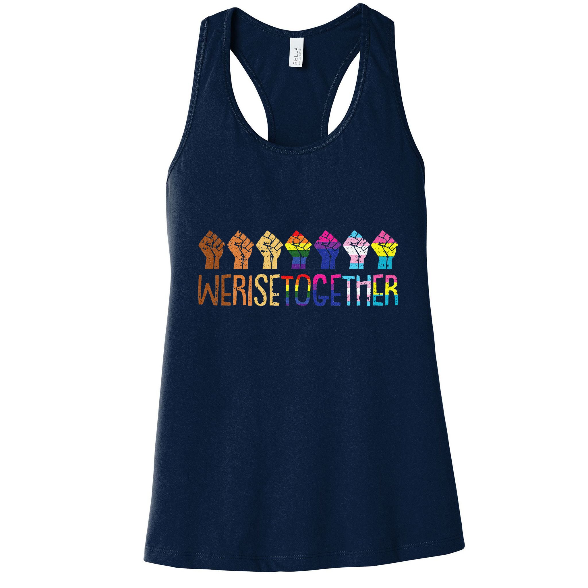We Rise Together Lgbtq Pride Social Justice Equality Ally Womens Tank Top