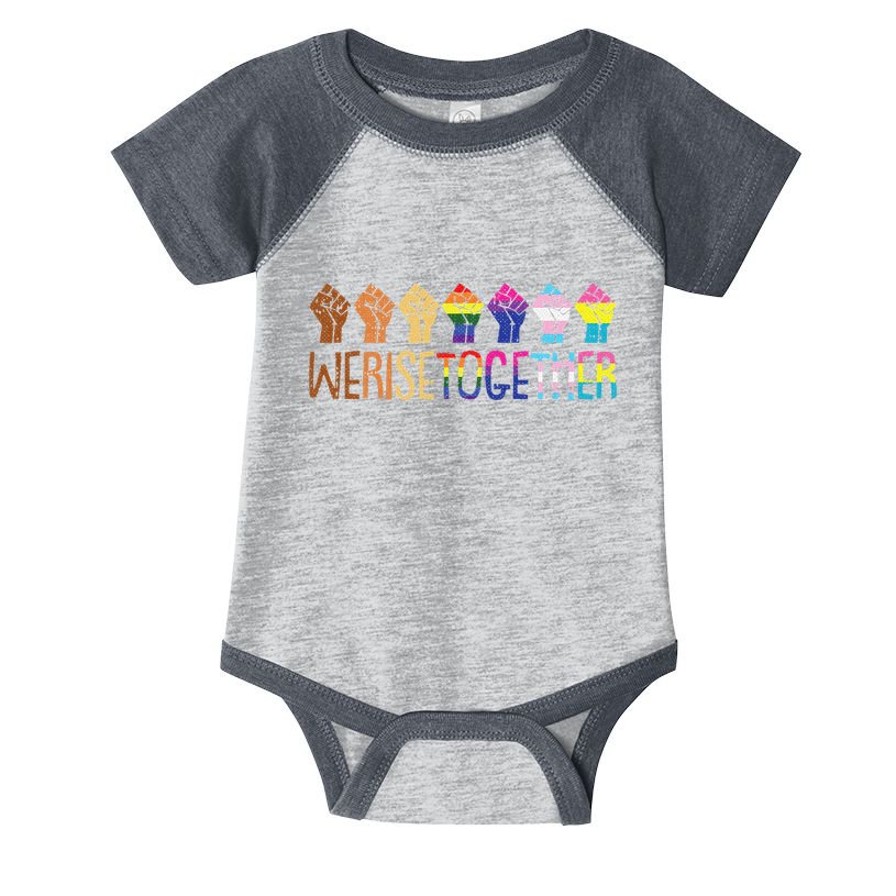 We Rise Together Lgbtq Pride Social Justice Equality Ally Infant Baby Jersey Bodysuit