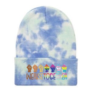 We Rise Together Lgbtq Pride Social Justice Equality Ally Tie Dye 12in Knit Beanie