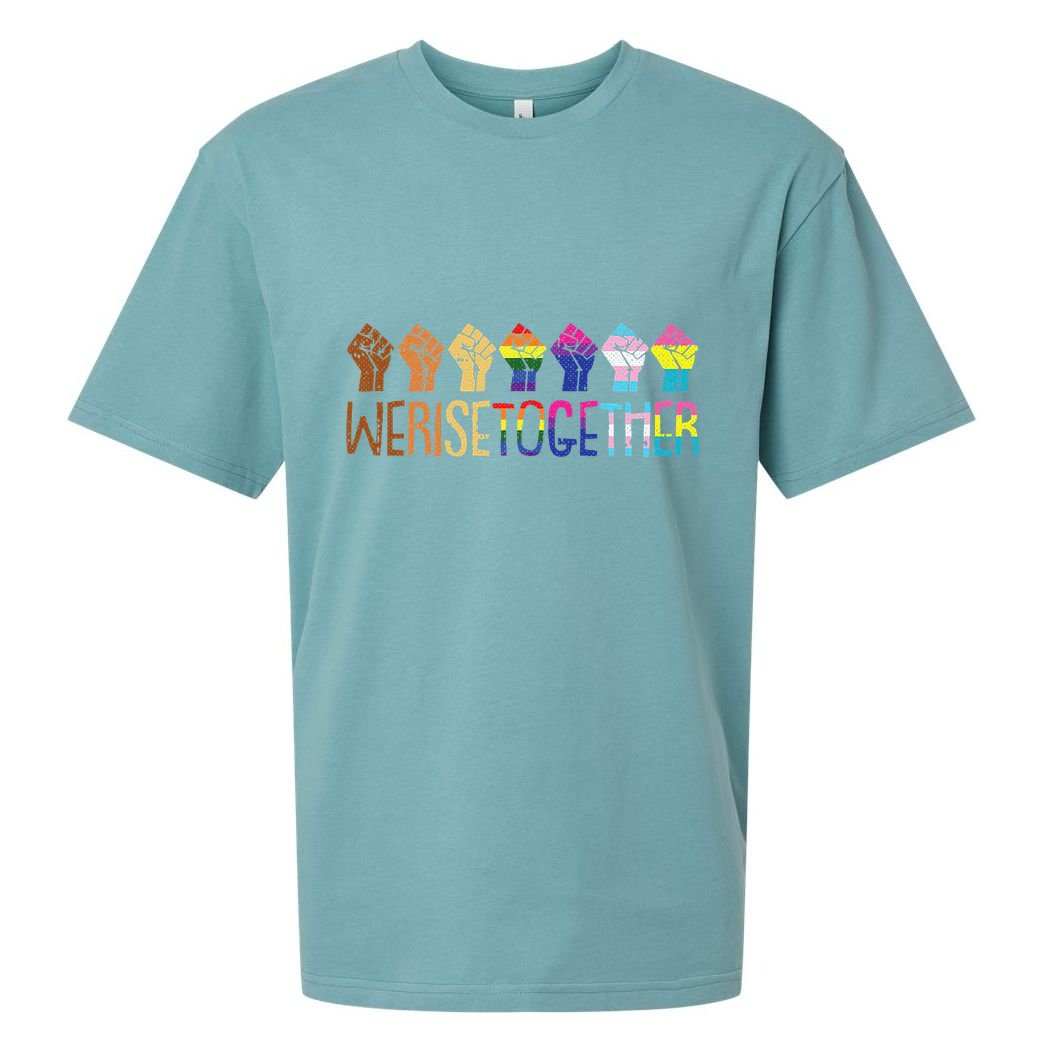 We Rise Together Lgbtq Pride Social Justice Equality Ally Sueded Cloud Jersey T-Shirt