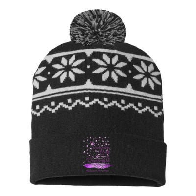 We Remember Their Love Purple Ribbon Alzheimer Support USA-Made Snowflake Beanie