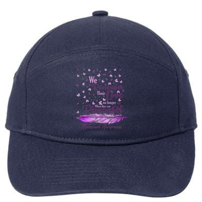 We Remember Their Love Purple Ribbon Alzheimer Support 7-Panel Snapback Hat