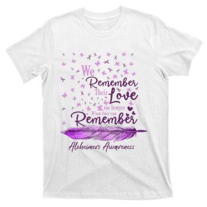 We Remember Their Love Purple Ribbon Alzheimer Support T-Shirt