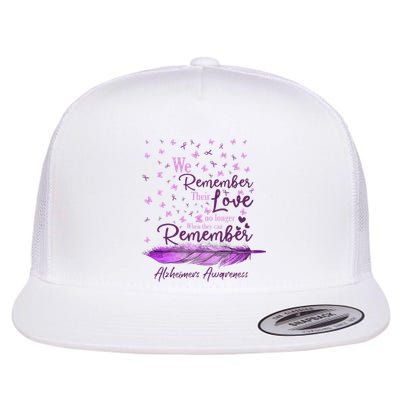 We Remember Their Love Purple Ribbon Alzheimer Support Flat Bill Trucker Hat